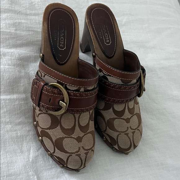 Coach Wooden Clogs Size 7 - Picture 7 of 10